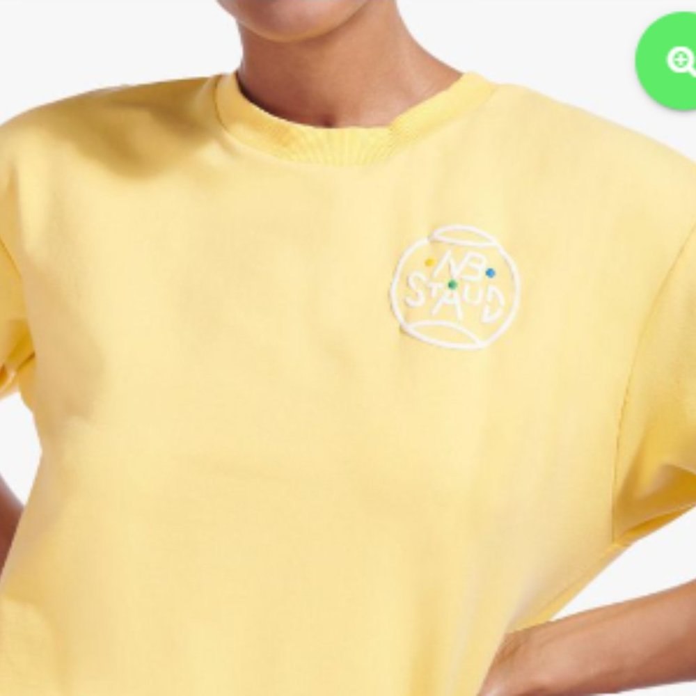 LIMITED EDITION New Balance Womens NB x Staud Sweatshirt Yellow - Picture 1 of 9